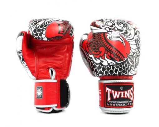 GĂNG TAY BOXING TWINS FBGVL3-52 NAGAS SILVER/RED - Ảnh 2