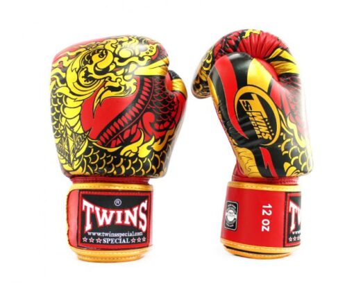 GĂNG TAY BOXING TWINS FBGVL3-52 RỒNG NAGAS GOLD/RED