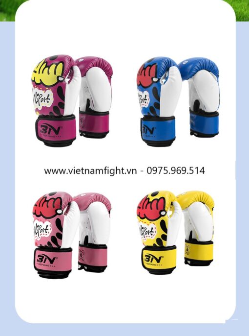 GĂNG TAY BOXING TRẺ EM BN HỌA TIẾT TÍM - Ảnh 4