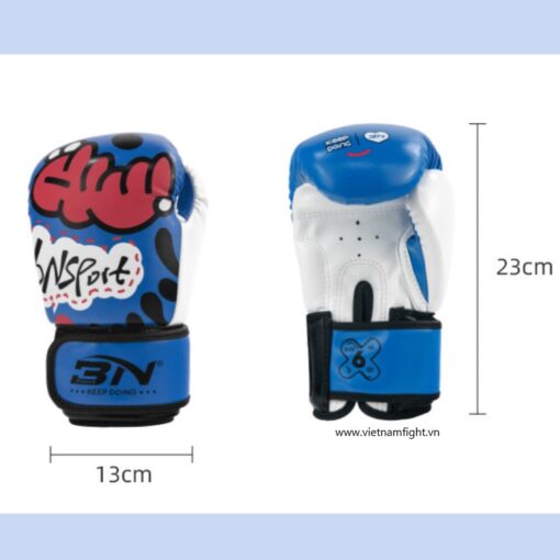 GĂNG TAY BOXING TRẺ EM BN HỌA TIẾT XANH