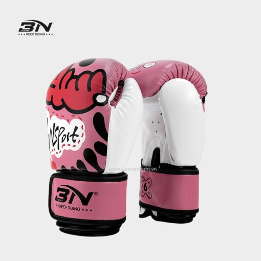 GĂNG TAY BOXING TRẺ EM BN HỌA TIẾT HỒNG