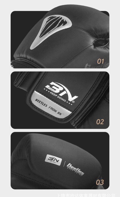 Găng Boxing Muay Thai BN Beetles Trắng - Ảnh 7